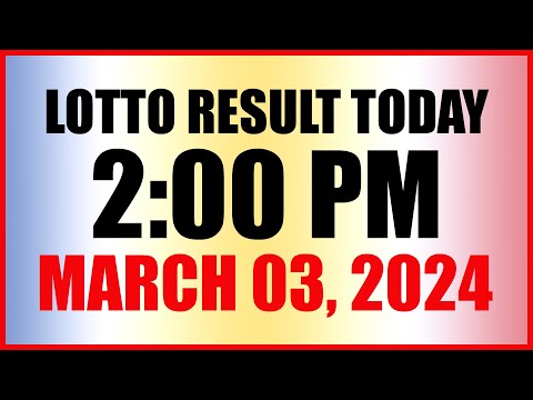 Lotto Result Today 2pm March 3, 2024 Swertres Ez2 Pcso