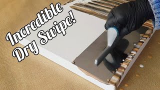 This Unique Tool Creates An AMAZING Effect! DRY CANVAS Swipe! Acrylic Pouring Art