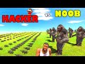 SHINCHAN and CHOP NOOB TEAM vs AMAAN-T HACKER TEAM in Animal Revolt Battle Simulator | NOOB vs PRO