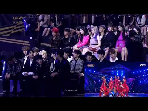 SEVENTEEN reaction to OH MY GIRL + WJSN @ MAMA 2018 in HongKong 181214