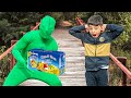 Jason and funny mystery story with green costume