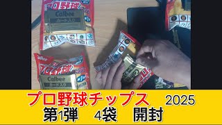 カルビー プロ野球チップス2025 第1弾 4袋　開封 - みづの廃信