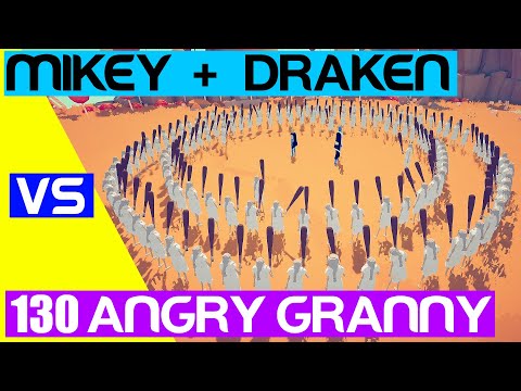 MIKEY & DRAKEN VS 130 ANGRY GRANNY!! - TABS