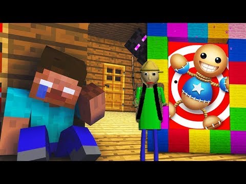Monster School : SCARY PORTAL CHALLENGE kick the buddy baldi - Minecraft Animation