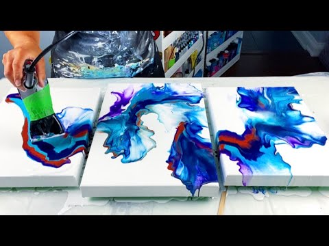# 223 - Acrylic Pour Painting - Triptych with Copper! | Fluid Art Tutorial