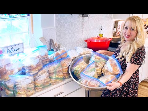 217 MASSIVE BREAKFAST FREEZER MEALS Filling My Freezer!