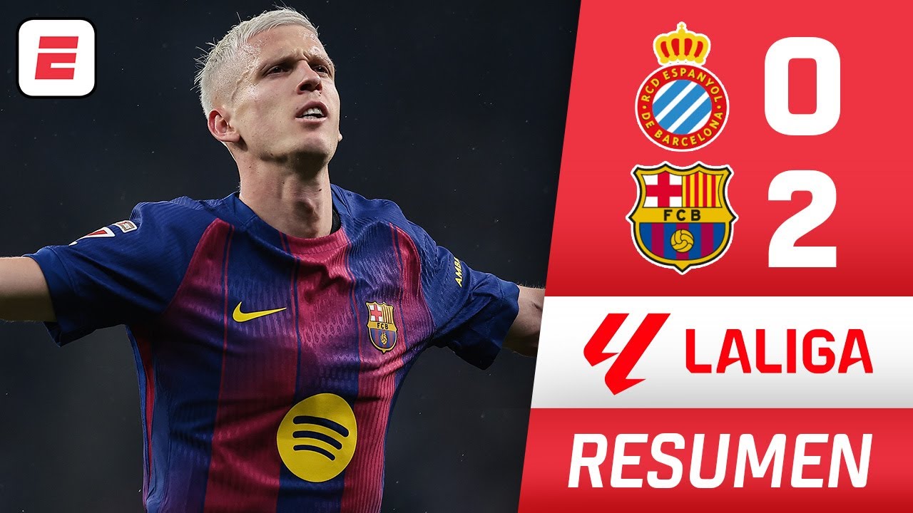 BARCELONA SE LLEVÓ EL DERBI vs ESPANYOL 2-0 con GOLAZO de Dani Olmo y uno de Lewandowski | La Liga