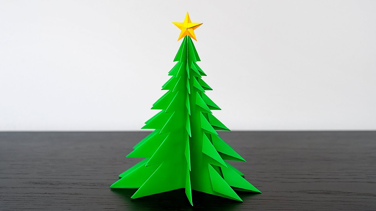 3D Paper Christmas Tree - Kirigami Step by Step