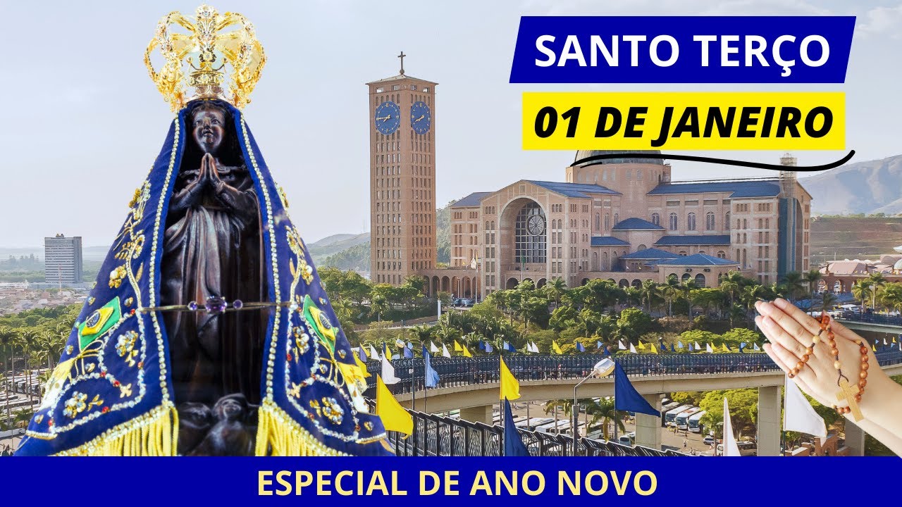 SANTO TERÇO DE APARECIDA DE HOJE - 01/01/2024 | MISTÉRIOS GOZOSOS | ESPECIAL DE ANO NOVO