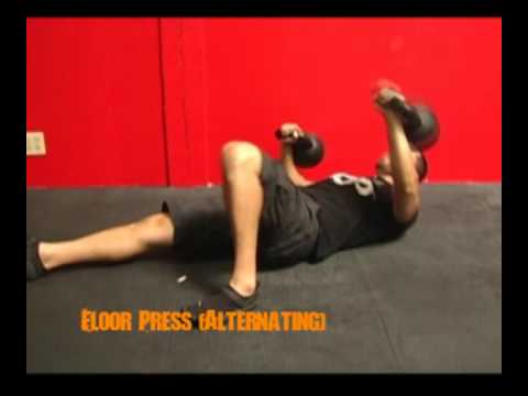 Floor Press (Alternating) Kettlebell Exercise