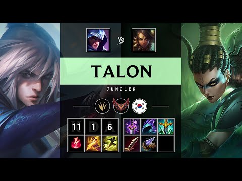 Talon Jungle vs Nidalee - KR Grandmaster Patch 25.10
