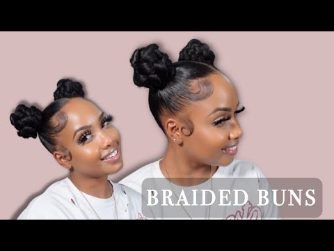 How To: 2 Braided Ponytails In A Bun