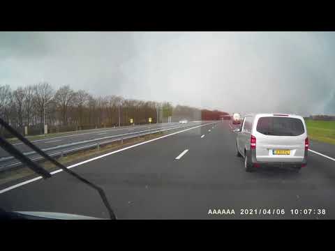 almelo, deventer, a1, bijna aanrijding