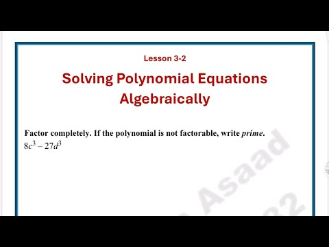 Solving polynomial equations algebraically