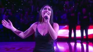 Nouri performs US national anthem - Staples Center - NBA CIippers vs Knicks