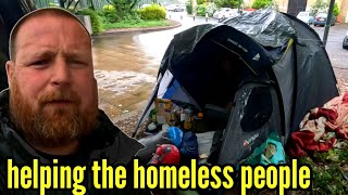 We give HUNDREDS OF POUNDS worth of camping equipment away to homeless people.