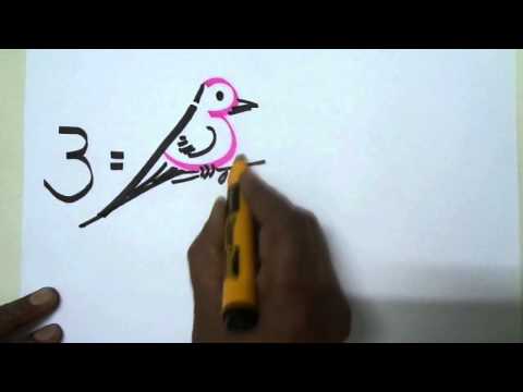 Drawing Animals With Using Number 3