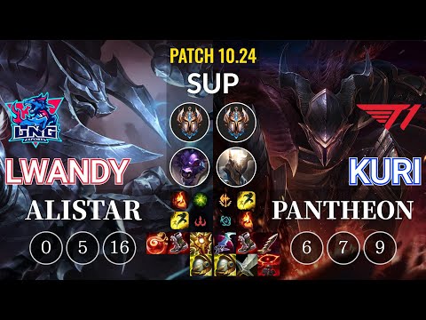 LNG lwandy Alistar vs T1 Kuri Pantheon Sup - KR Patch 10.24