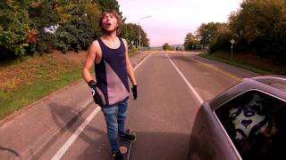 preview picture of video 'Cruising downhill and in the village longboard germany'