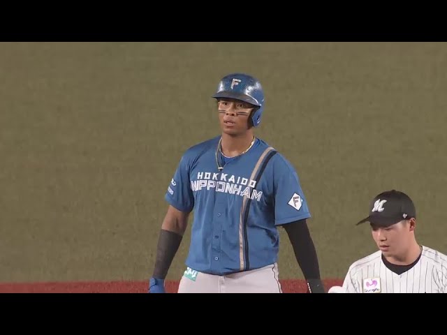 【3回表】チャンス拡大!! ファイターズ・水谷瞬 プロ初盗塁を決める!!  2024年8月22日 千葉ロッテマリーンズ 対 北海道日本ハムファイターズ