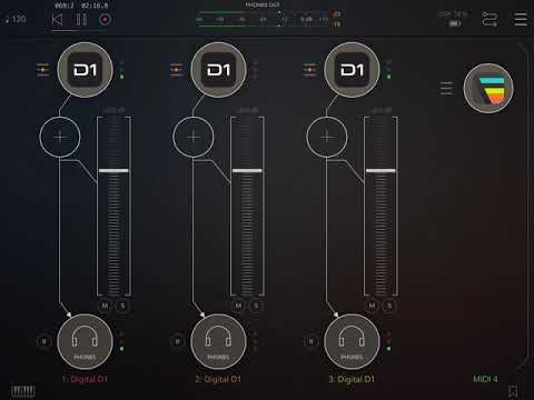 Pushing Digital D1 to 4 instances using Fugue Machine in AUM on 2017 ipad