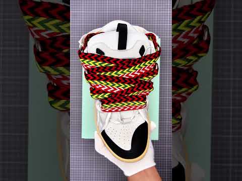 Lanvin Curb Leather and Glitter Sneakers White #lanvin #luxuryshoes #designershoes #sneaker #fyp