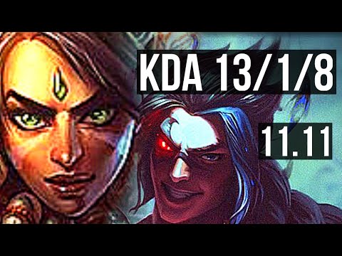 NIDALEE vs KAYN (JUNGLE) | 78% winrate, 13/1/8, Legendary | KR Diamond | v11.11