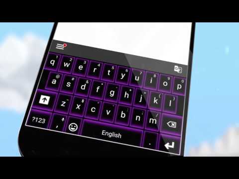 Purple Neon Keyboard Theme Video