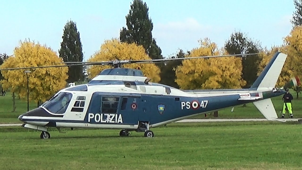 Decollo elicottero AW109A II Polizia di Stato