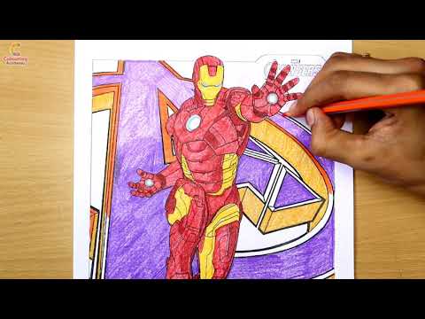 Iron man coloring page easy | How to color ironman easy | Marvel characters