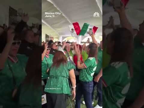 Mexico's president celebrates World Cup goals with fans