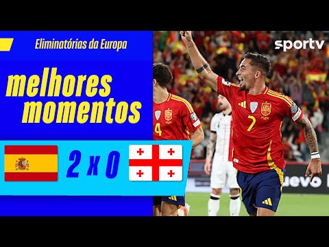 Gols e lances de Espanha x Geórgia
