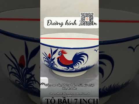 Bộ 33 chén dĩa gốm hoài niệm cho 10 người - Con gà trống - Chất gốm đẹp, không hộp quà