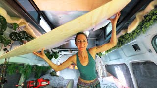 DIY Van Roof Cladding | Installing a Ply Wood Ceiling in My Van Build