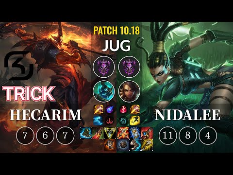 SK Trick Hecarim vs Nidalee Jungle - KR Patch 10.18