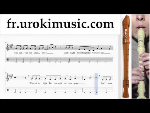 Cours de Flute à bec B. Sia Elastic Heart Partie#2 Partitions Mélodie Сhansons Tuto Comment Jouer