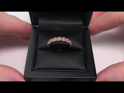 LFBJR0316(RG): Diamond Half Eternity Plait Ring 0.50ct, 18k Rose Gold