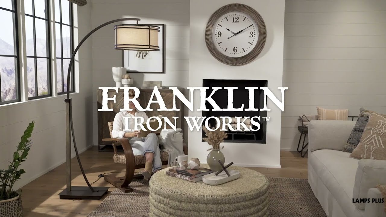 Video1 of Franklin Iron Gentry 71 1/2" Bronze 2-Light Downbridge Arc Floor Lamp