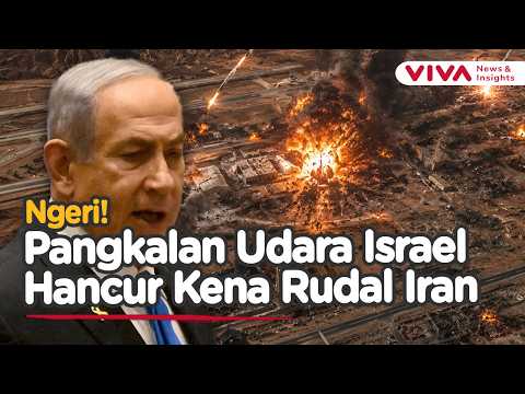 Ngeri! Pangkalan Udara Israel Hancur Lebur Kena Serangan Rudal Iran