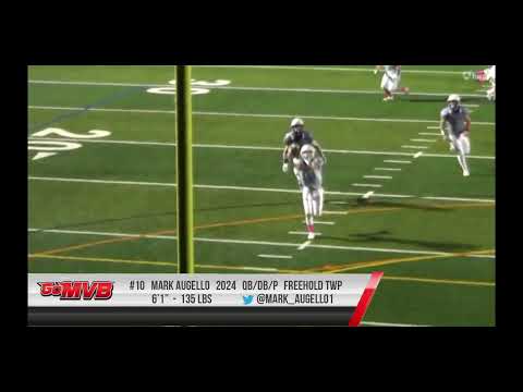 🚨 SEASON HIGHLIGHTS: '24 QB/DB MARK AUGELLO VARSITY SOPHOMORE - RECORD BREAKER - FREEHOLD TOWNSHIP,