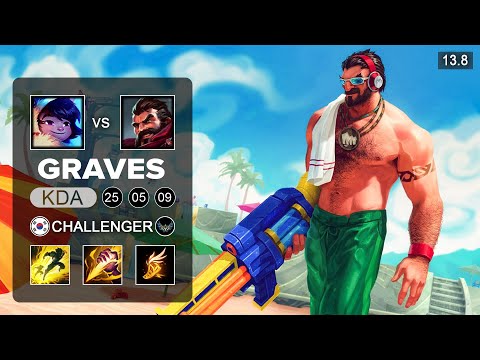 Graves vs Nunu & Willump Jungle - KR Challenger - Patch 13.8 Season 13