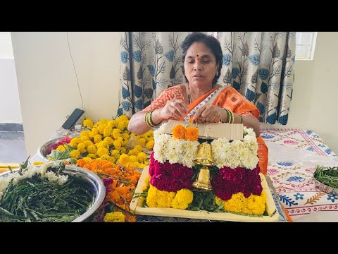 సద్దుల బతుకమ్మ | Bathukamma Making | Temple Theme Bathukamma | Unique and creative Bathukamma ideas