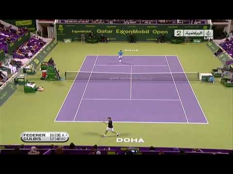 Qatar Open Doha 2010_Federer vs Gulbis QF Highlights