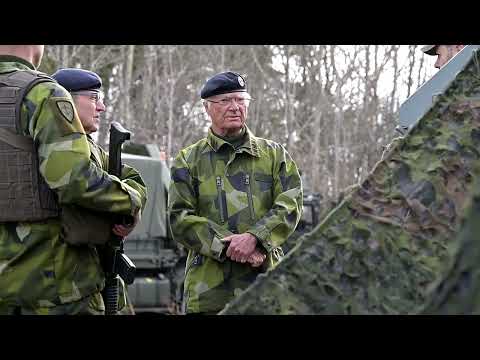 King Carl Gustav of Sweden attended the armed forces exercise, Aurora 23