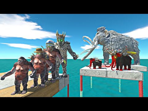 Goro the Giant Evolution Falling Cage and Mammoth Evolution Fight - Animal Revolt Battle Simulator