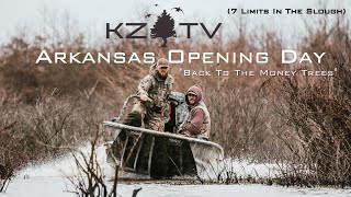 Arkansas Duck Opener!! Slough Duck Hunt (7 Limits) - K ZONE TV: "Back To The Money Trees"