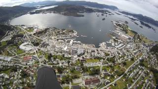 preview picture of video 'Trebaatfestivalen Ulsteinvik from a paraglider by Luis Mickey Fonseca'