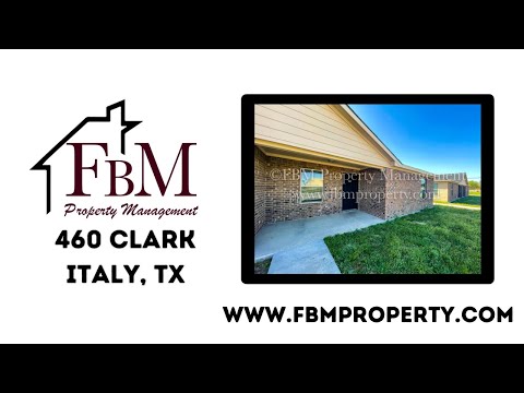460 Clark St - Beautiful 2 Bedroom, 2 Bathroom Home in Italy, TX! property video