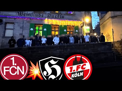 Wie Nürnberg-Hools (60x) die Kölner Sektion Stadionverbot (40x) attackierten...