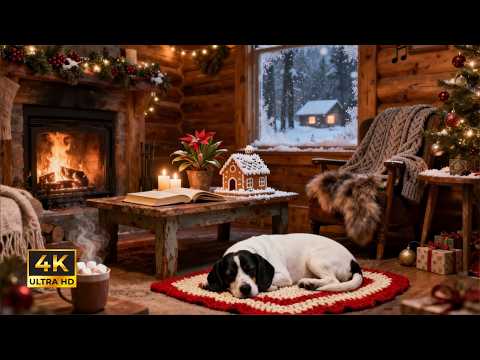Cozy Christmas Jazz Music 🎄 Fireplace Ambience for Relaxing & Focus